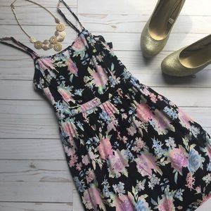Garage Black Floral Dress—Size S